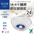 【YOSHIKAWA】MIZ-LEADII 18-8不銹鋼附雙耳深型蔬果瀝水籃-24cm(SH-9013)