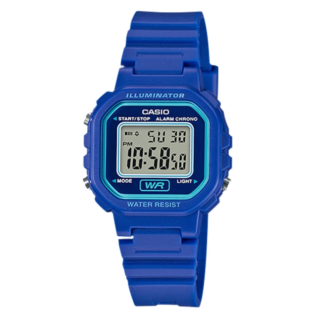 【CASIO 卡西歐】中性女錶 電子錶 橡膠錶帶 防水(LA-20WH-2A)