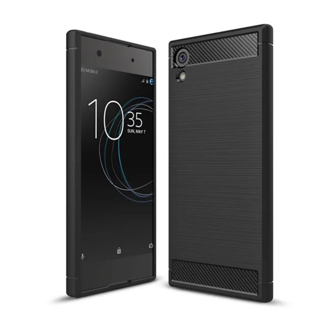 【YANG YI 揚邑】Sony Xperia XA1 5吋 碳纖維拉絲紋軟殼散熱防震抗摔手機殼