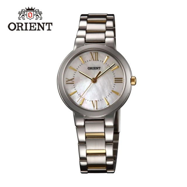 ORIENT 東方錶 DRESS系列 高雅珍珠時尚石英腕錶 鋼帶款 金色 - 30mm(FQC0N003W)