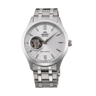 【ORIENT 東方錶】SEMI-SKELETON系列 藍寶石鏤空機械錶 鋼帶款 白色-38.5mm(FAG03001W)