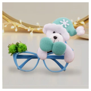 【摩達客】聖誕派對造型眼鏡(藍色白熊)
