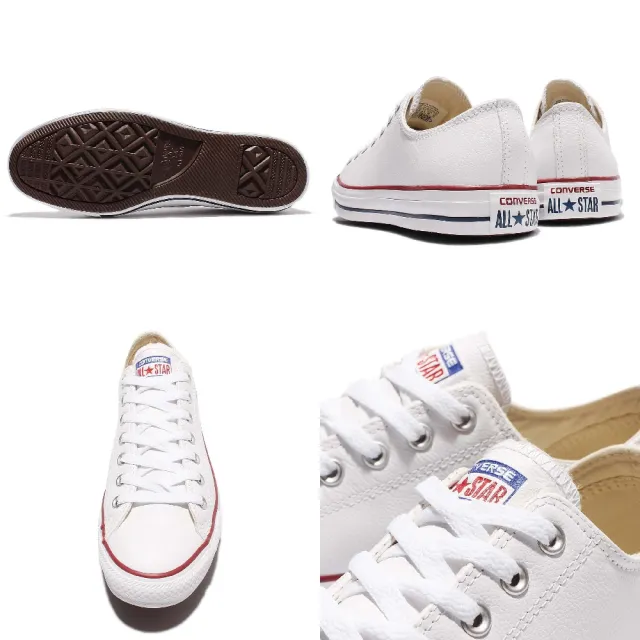 【CONVERSE】休閒鞋 Chuck All Star 男鞋 女鞋 情侶鞋 低筒 皮革 基本款 白 紅 132173C