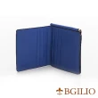 【義大利BGilio】都會十字紋牛皮歐風輕薄短夾-藍色(2299.301-09)