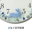 【SEIKO 精工】跳躍小兔時鐘 掛鐘-藍/33mm(QXC238N)