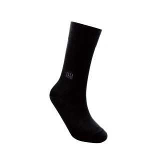 【ELLE HOMME】絲光刺繡紳士襪-黑(紳士襪/男襪/長襪)