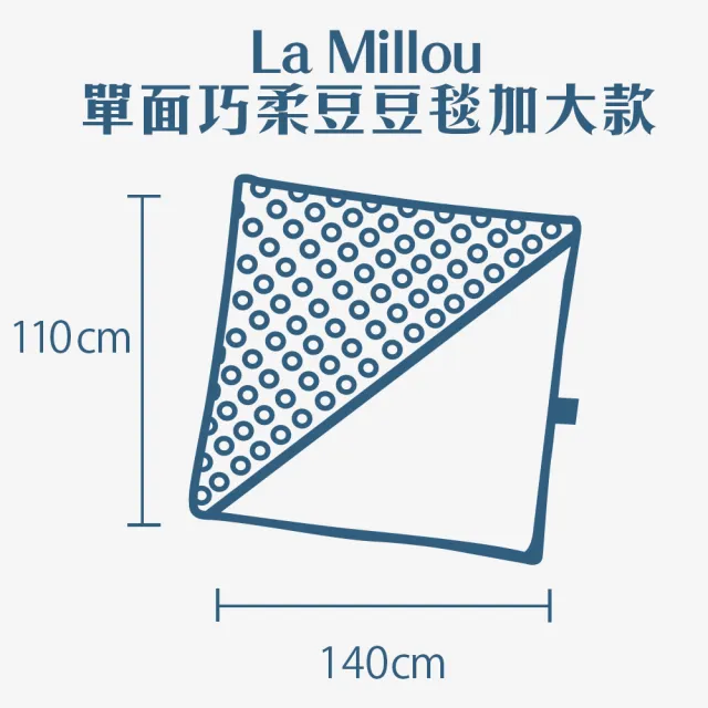 【La Millou】單面巧柔豆豆毯-加大款(動物探險隊-藍底-勇氣海軍藍)