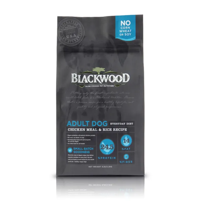 【BLACKWOOD 柏萊富】特調成犬活力配方-30磅(雞肉+糙米 狗飼料 狗乾糧)