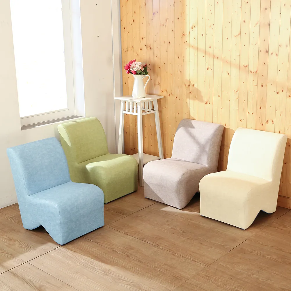 【BuyJM】粉彩仿布紋皮面L造型椅(4色)