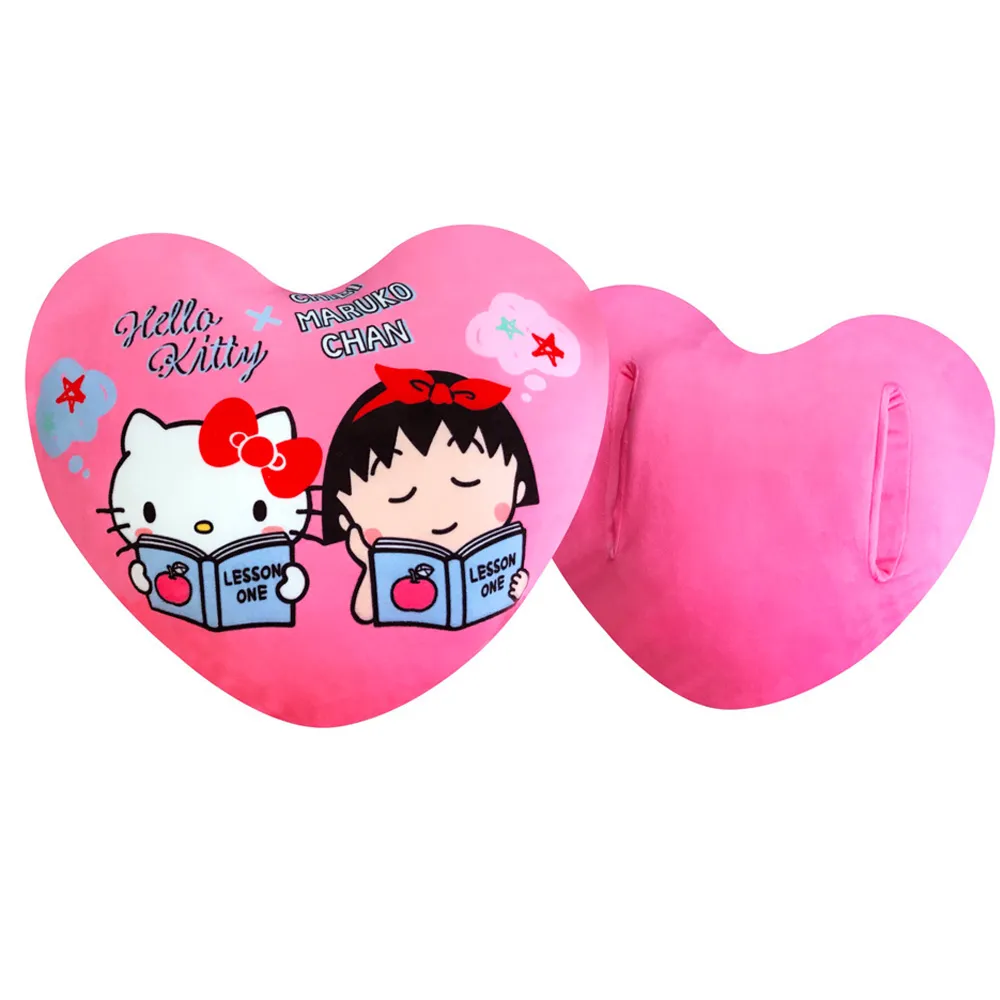 【Hello Kitty x 小丸子】超可愛聯名款 汽車靠枕 暖手枕 抱枕 舒壓枕 多用途(三麗鷗正版授權)