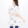 【Gennies 奇妮】隨性手繪風長版襯衫/洋裝(白T1E06)