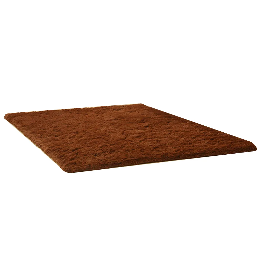 【幸福揚邑】舒壓長毛羊絲絨超軟防滑吸水地墊地毯-咖啡(80x160cm)