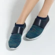 【GMS】MIT極輕量-針織拼接牛皮記憶鞋墊休閒鞋(藍色/紅色)