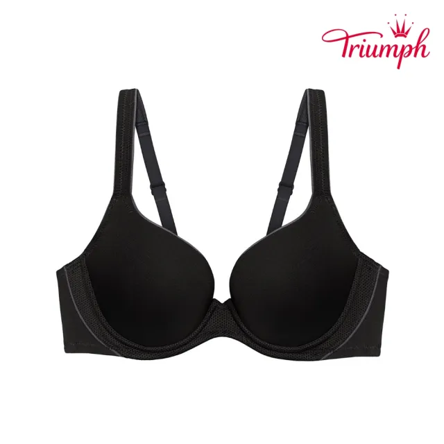 【Triumph 黛安芬】Home Bra-紓壓軟鋼圈D-E罩杯內衣(自信黑)