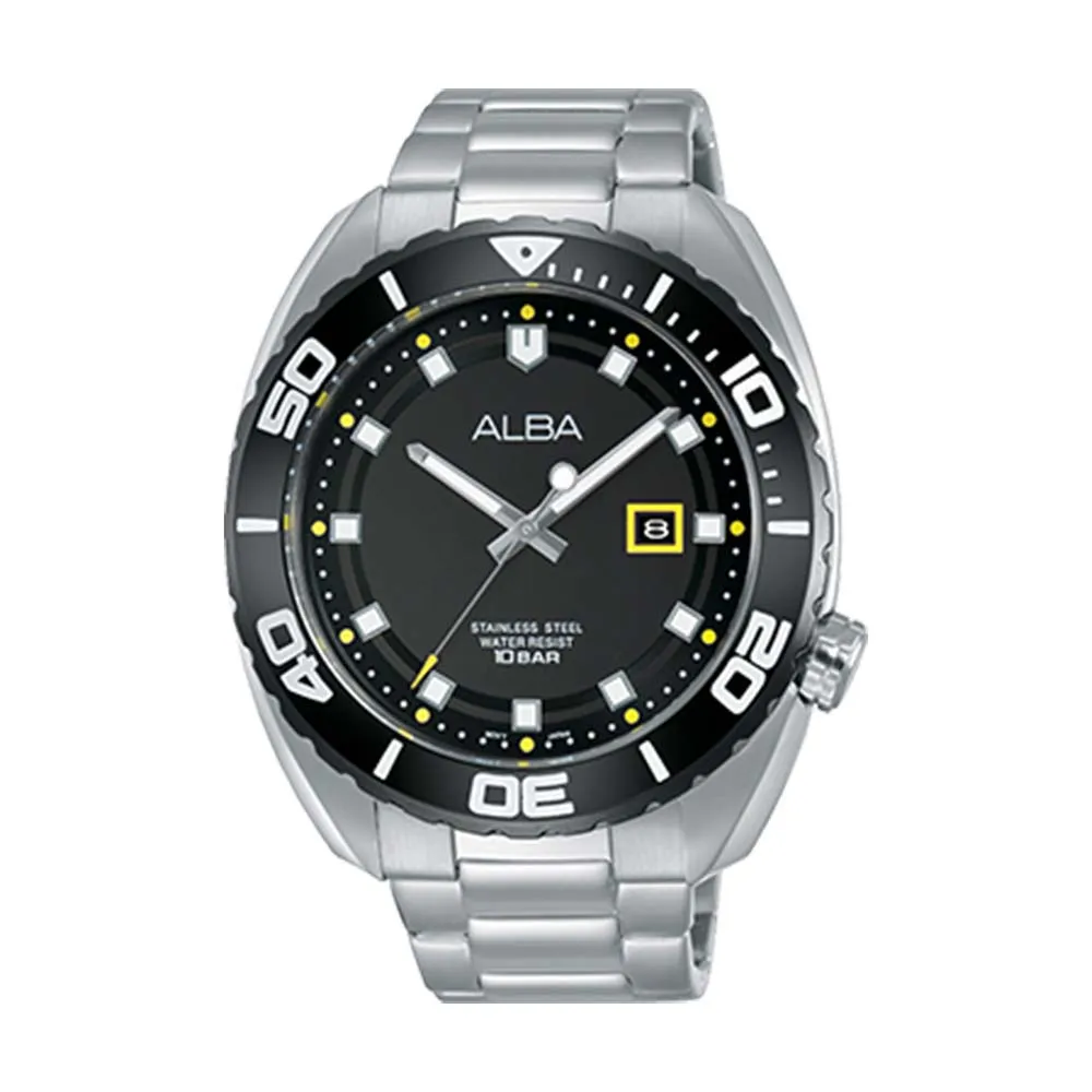 【ALBA】送禮首選 石英男錶 不鏽鋼錶帶 防水100米 錶徑約44mm(AG8H41X1)