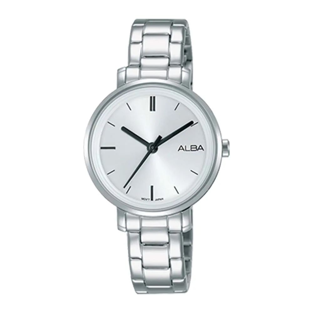 【ALBA】送禮首選 石英女錶 不鏽鋼錶帶 銀白 防水30米(AH8375X1)