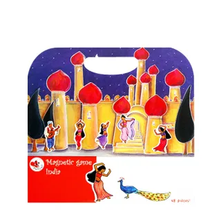 【BabyTiger 虎兒寶】比利時 Egmont Toys 艾格蒙繪本風遊戲磁貼書(India 印度宮殿)
