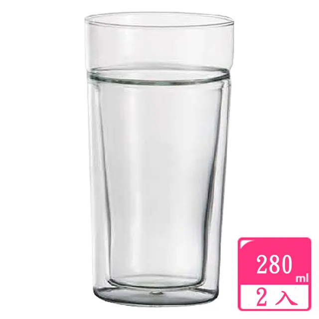 【SYG 台玻】耐熱雙層玻璃杯(280cc二入組)
