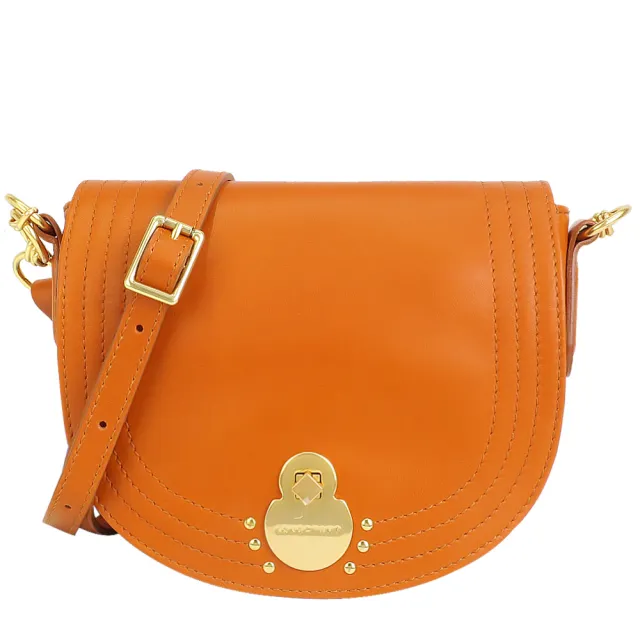 【LONGCHAMP】CAVALCADE 旋轉金屬扣斜背包(橙色)
