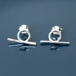 【玖飾時尚】925純銀趣味扭圈造型耳針耳環(925純銀)