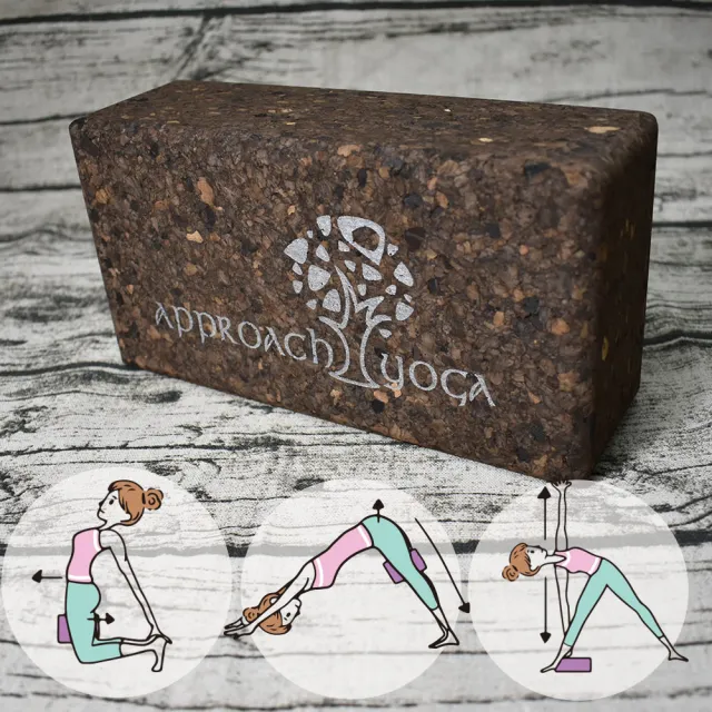 【Approach yoga】碳化葡萄牙軟木瑜珈磚-2入(瑜伽磚 Yoga brick Cork Yoga brick)