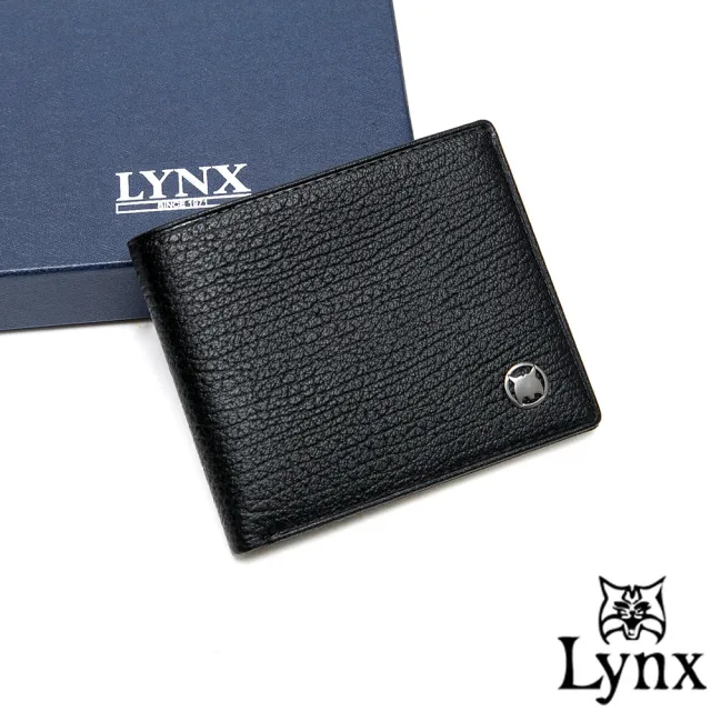 【Lynx】自信熟男真皮系列5卡1照短夾(共2色)
