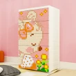 【Ashley House】童趣益智積木拼圖五層玩具收納櫃-粉紅熊(拆開即用 免組裝)