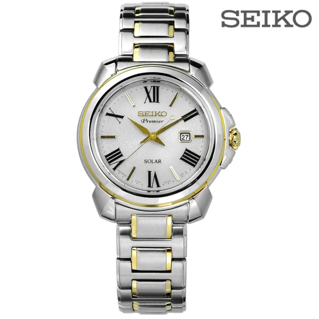 SEIKO 精工 Premier 太陽能日期不鏽鋼手錶 銀色 31mm(V137-0CT0G.SUT346J1)