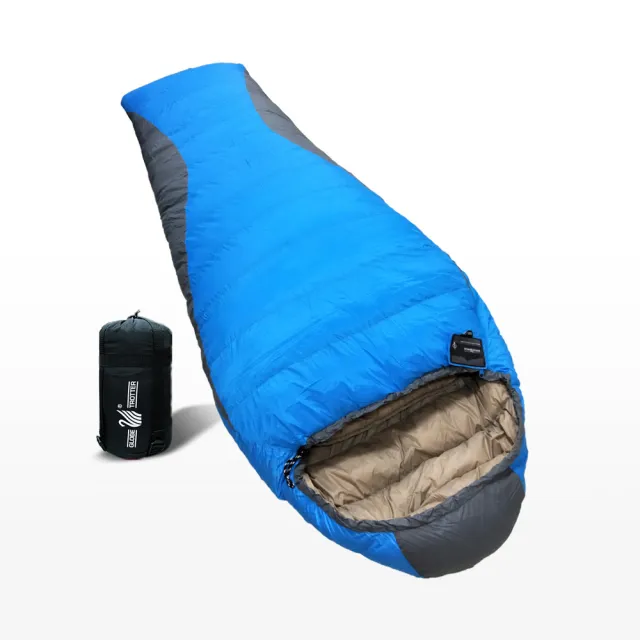 【遊遍天下】台灣製保暖防風防潑水羽絨睡袋(D1000_1.75KG_隨機選色)