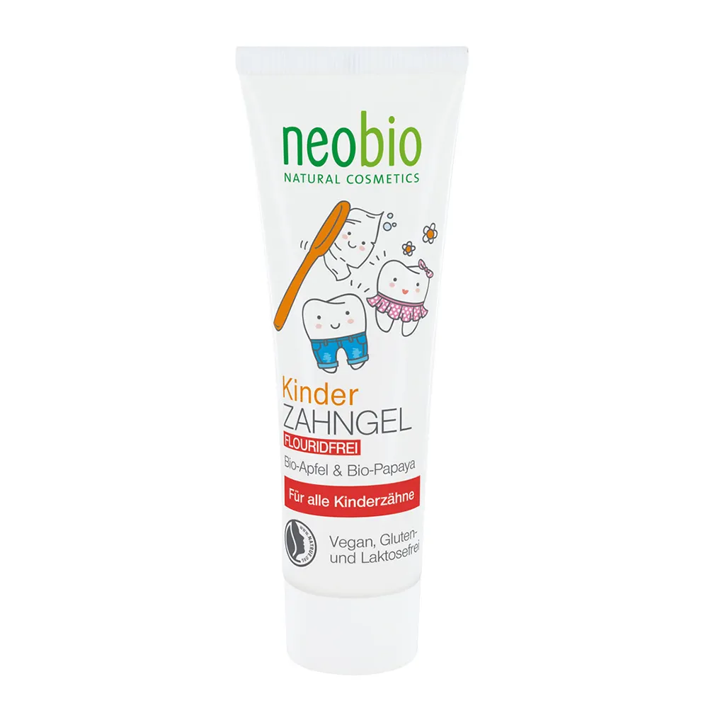 【麗柏有機 neobio】兒童防蛀護齒牙膏 蘋果+木瓜 50ml(有機認證 預防蛀牙 減少酸蝕 潔白)