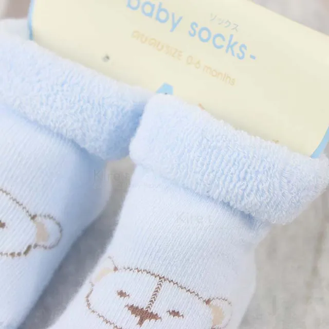 【kiret】日本 手工小熊 嬰幼保暖棉襪-3雙組(嬰兒襪 寶寶襪 童襪 新生兒襪 彌月 兒童襪 厚襪)