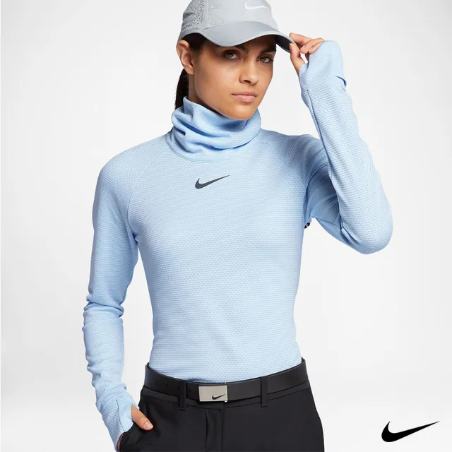 【NIKE GOLF】Nike Golf 女 運動長袖高領上衣/高爾夫球衫 藍 869462-466