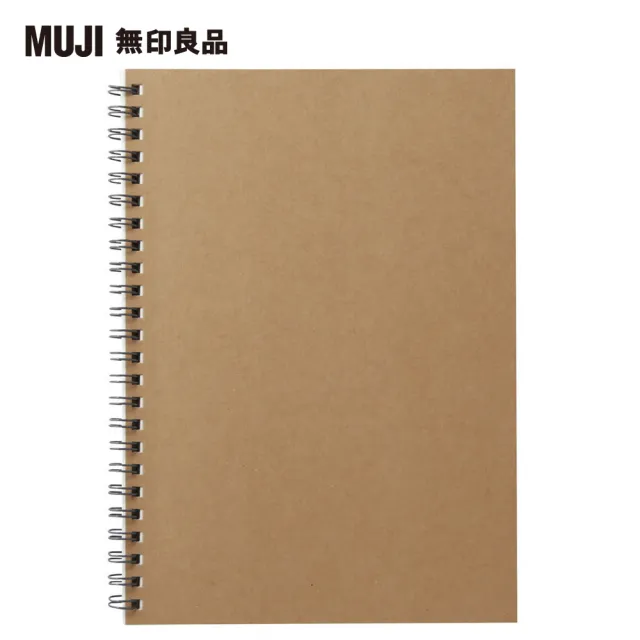 【MUJI 無印良品】植林木不易透色雙環筆記本/橫線/48頁.A5.米