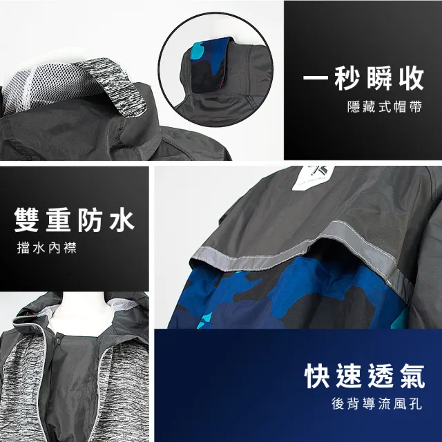 【TDN】飛酷Aircoat超輕速乾機能套裝_防水風衣外套(透氣雙層透氣雨衣機車風雨衣_上衣含褲子附收納袋)