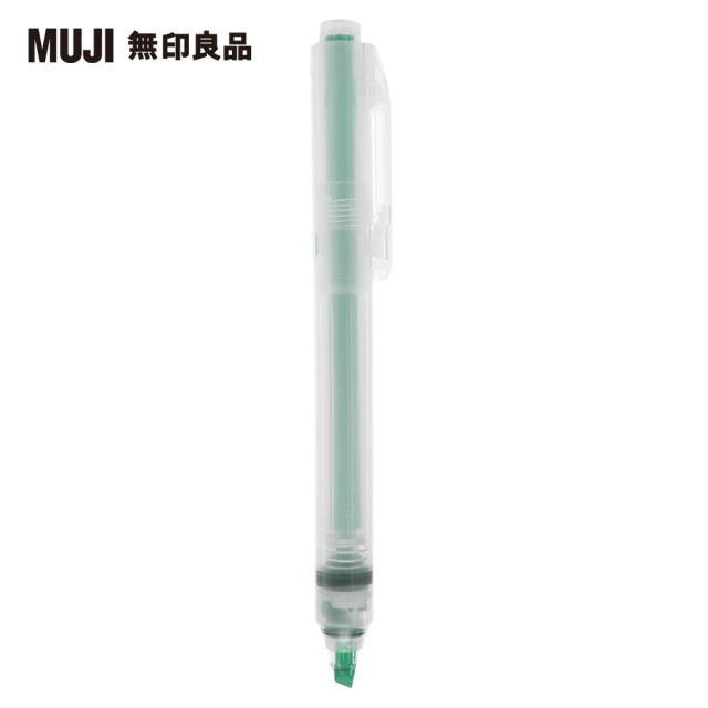 MUJI 無印良品 PP按壓螢光筆/綠