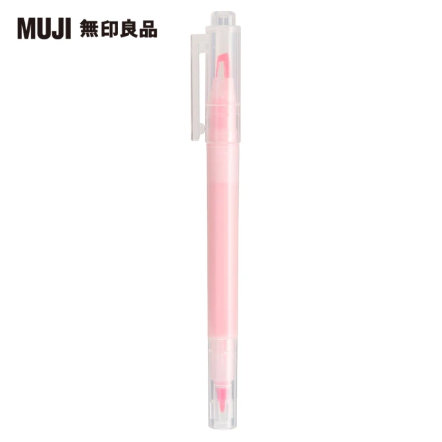 【MUJI 無印良品】附窗螢光筆/粉紅