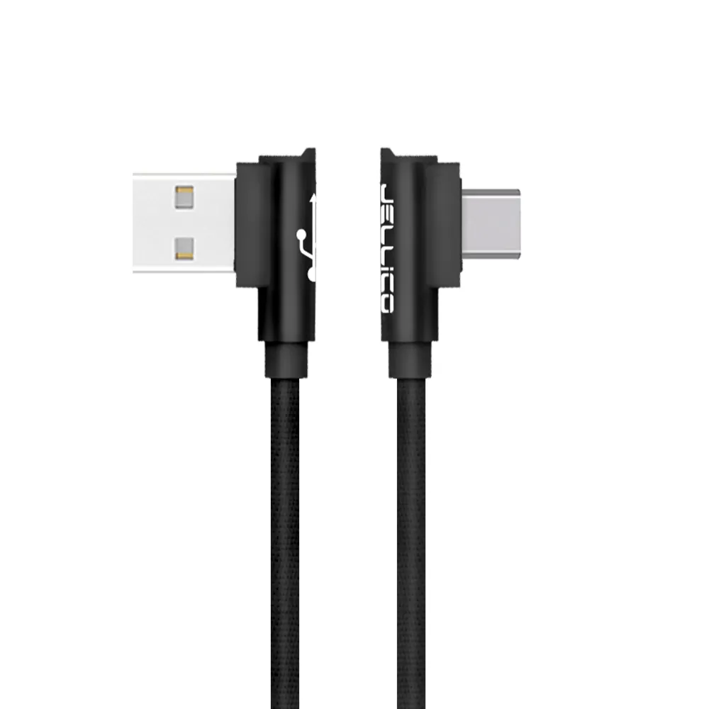【JELLICO】USB to Type-C 1M T型彎頭充電傳輸線(JEC-WT10-BKC)