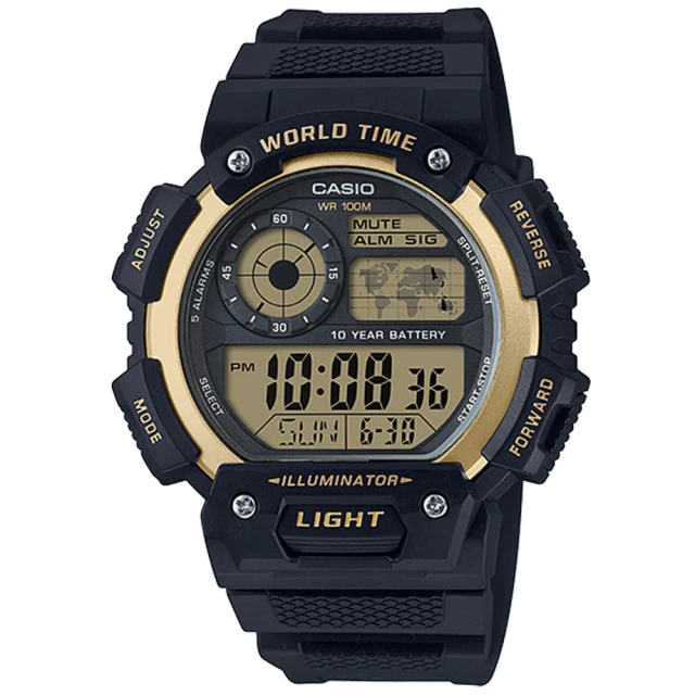 【CASIO 卡西歐】電子男錶 樹脂錶帶 防水100米 10年電力(AE-1400WH-9A)