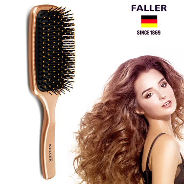 【FALLER 芙樂】金屬光抗糾結大型氣墊好按摩梳(氣墊好按摩梳/梳頭按摩美容/10週年慶)