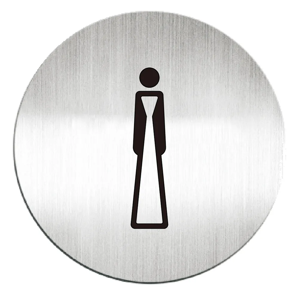 【deflect-o】鋁質圓形貼牌-女生洗手間 610510C(鋁質貼牌)