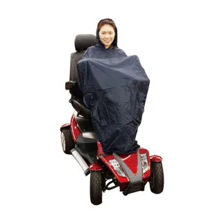 【感恩使者】輪椅用雨衣 ZHCN1733 黑色(無袖設計/下擺鬆緊繩)