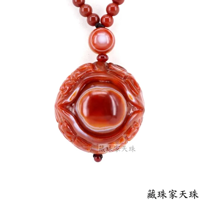 【藏珠家】精品47mm雪花財咒天眼+藥師咒天珠項鍊