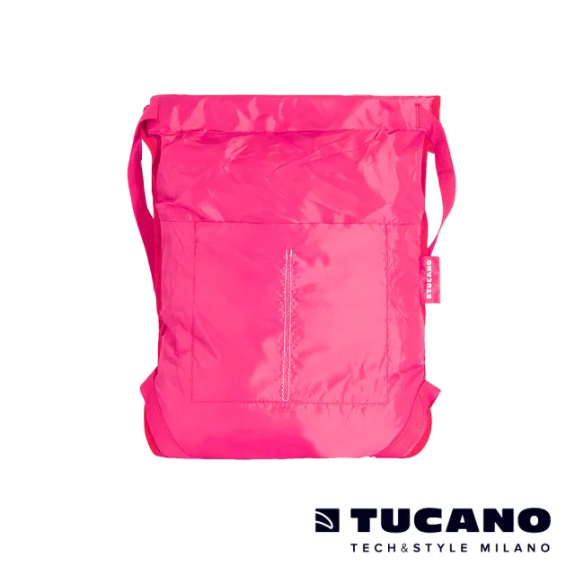 【TUCANO】雙11 COMPATTO 超輕量折疊收納防水包 束口袋(粉紅)