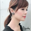 【Quenby】千鳥格貼耳獨特造型耳環/耳針(飾品/配件/