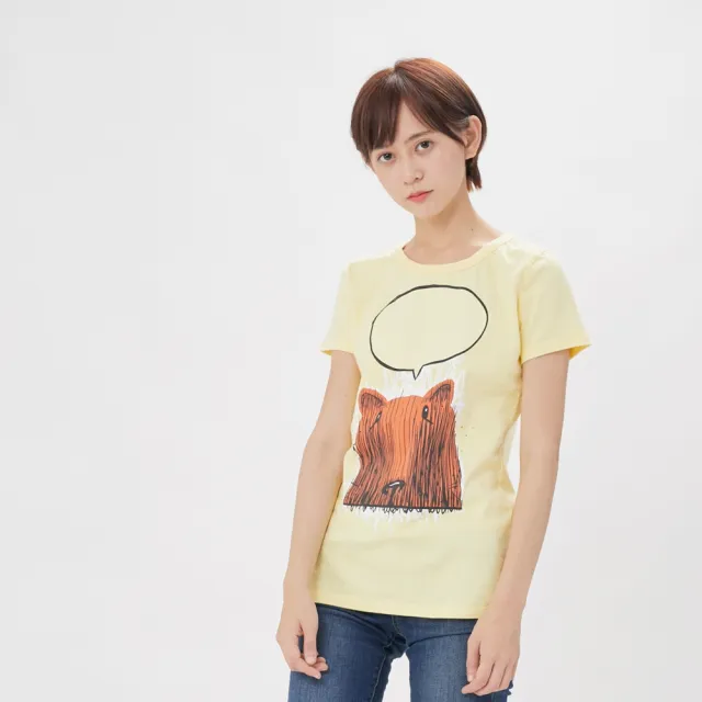 【so that’s me 好我】發光熊短袖蜜桃棉女Tee(合身版型蜜桃棉舒適手感)