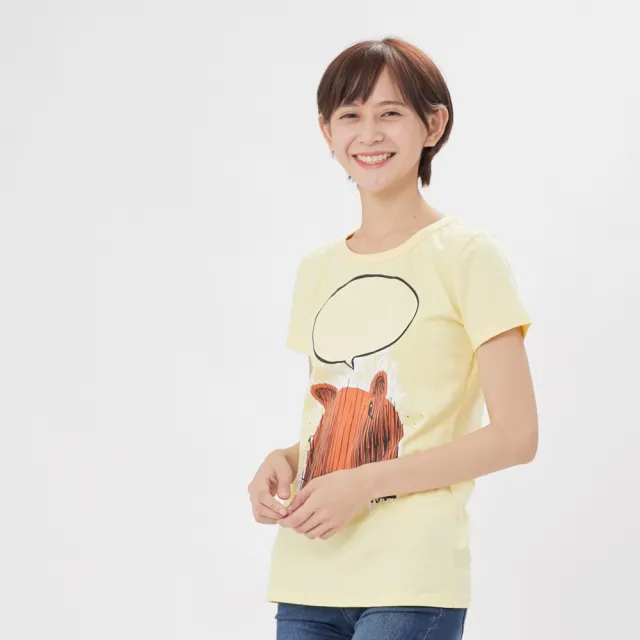 【so that’s me 好我】發光熊短袖蜜桃棉女Tee(合身版型蜜桃棉舒適手感)