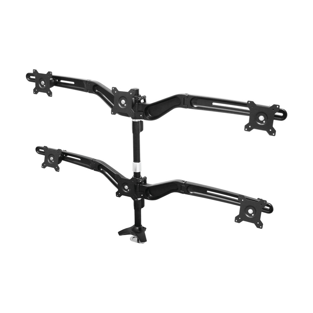 【HE Mountor】HE 15~24吋LED/LCD六螢幕穿桌型支架(H746Ti)