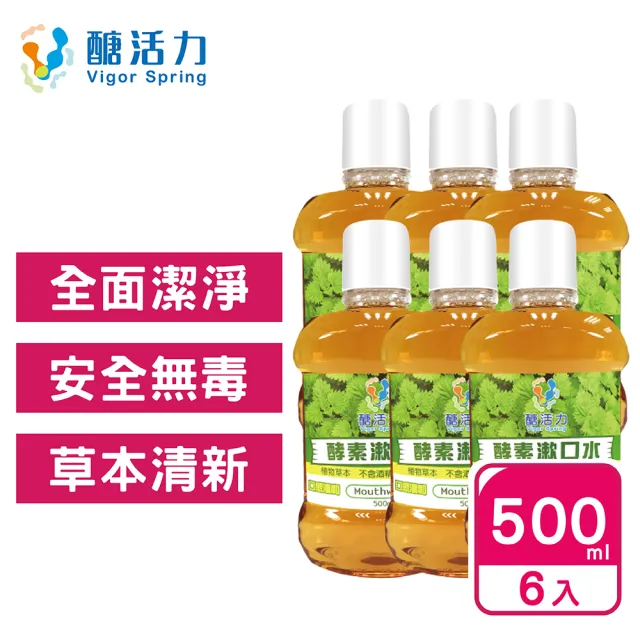 【Vigor Spring 醣活力】酵素漱口水500mlx6(不刺激溫和 口臭 口腔潰瘍 孕婦兒童適用)