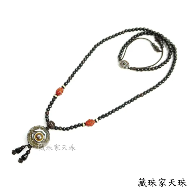 【藏珠家】精品26mm財咒天眼+智慧咒天眼天珠項鍊