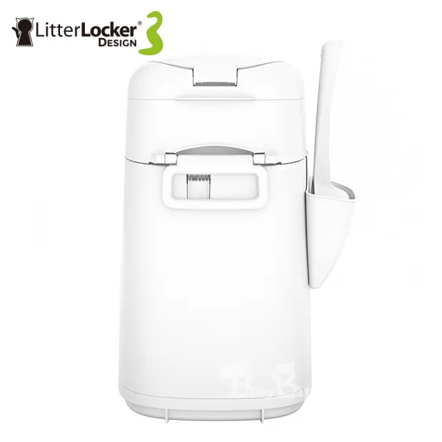 【LitterLocker】Design第三代貓咪鎖便桶+360°主子貓砂籃+袋匣套組(貓砂籃/白色)